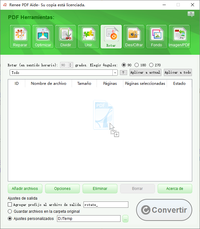 Rotar PDF en Renee PDF Aide