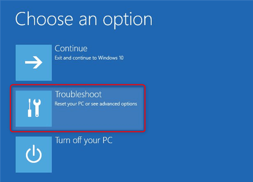 seleccionar solucionar problemas en modo seguro de Windows