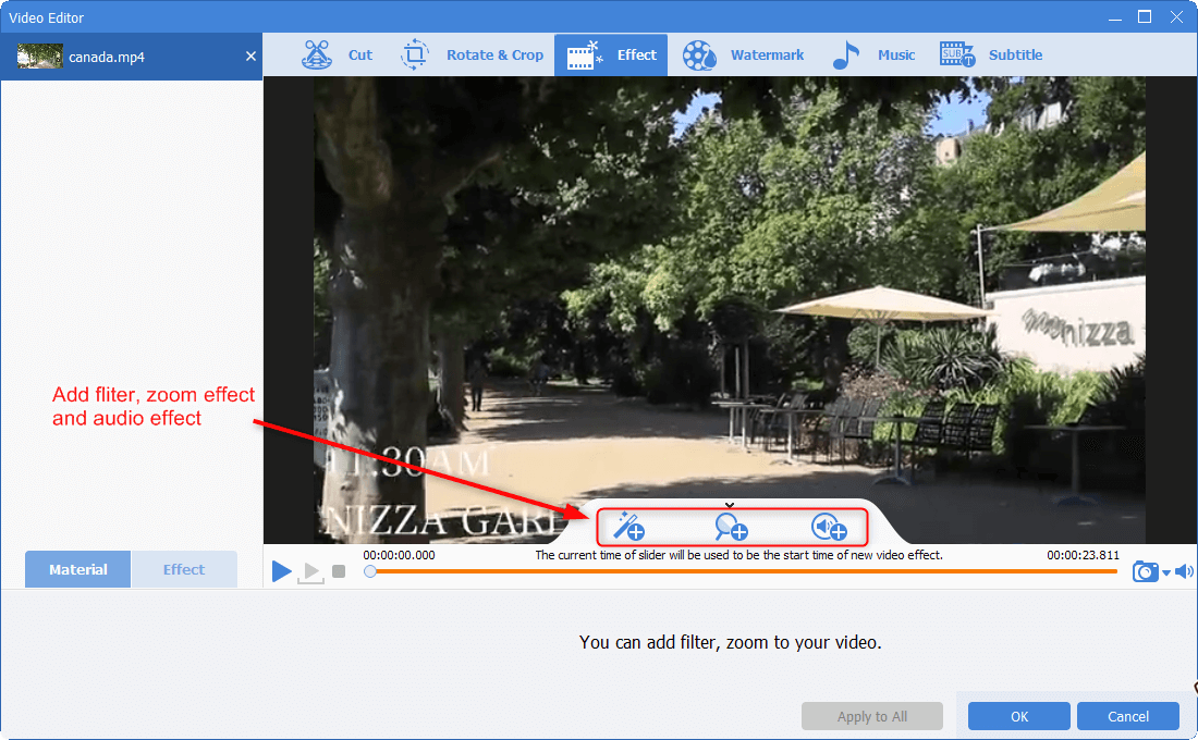 añade efectos de vídeo con Renee Video Editor Pro