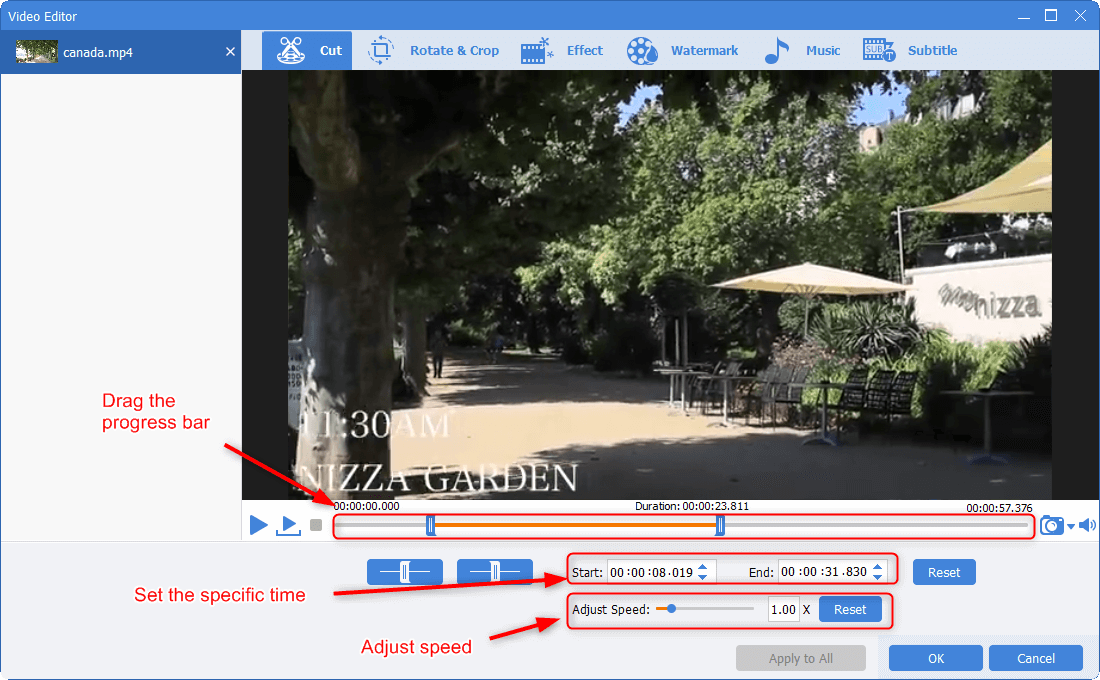 utiliza renee video editor pro para cortar vídeo