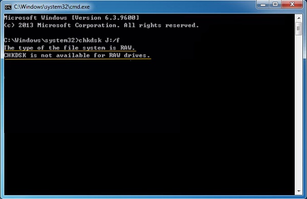 CHKDSK no está disponible para unidades RAW