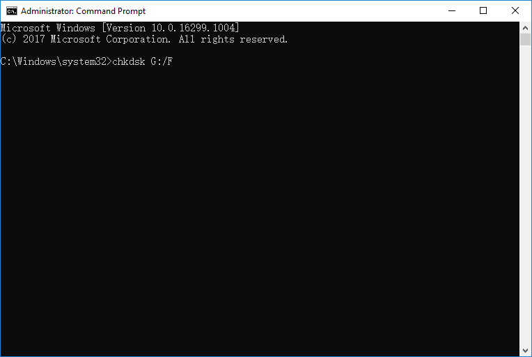 escribir chkdsk para arreglar la tarjeta SD corrupta