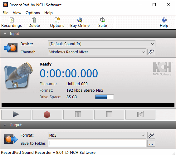 utiliza la grabadora recordpad para grabar audio