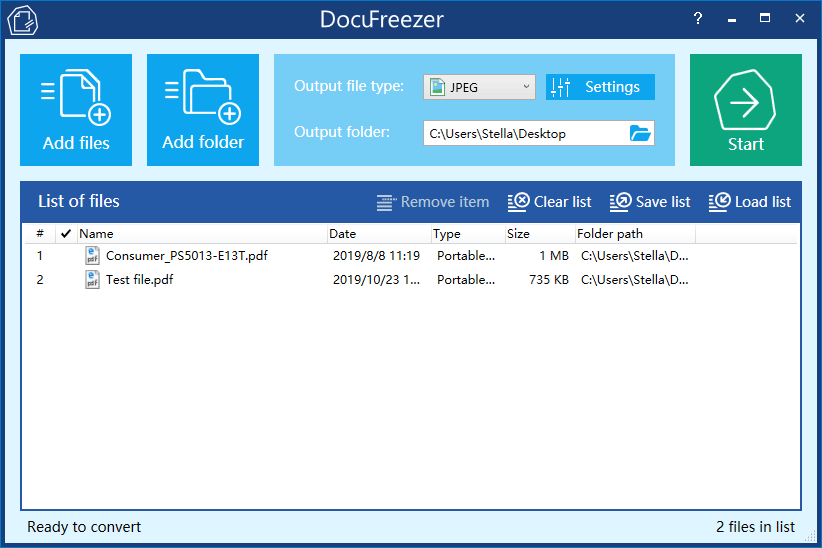cómo convertir pdf a jpg en windows 10 con docufreezer