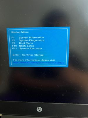 Menú de arranque de HP con la opción USB resaltada