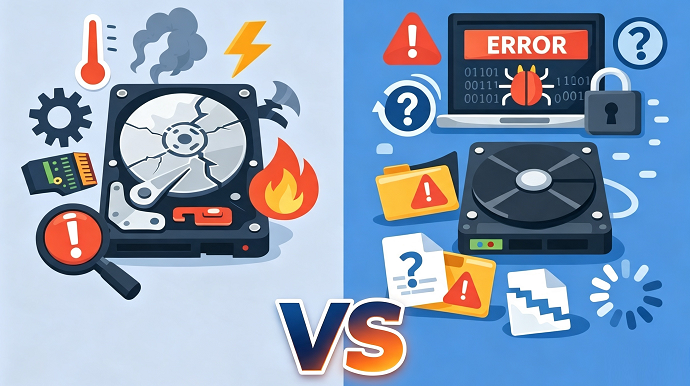 problema de disco duro físico vs lógico