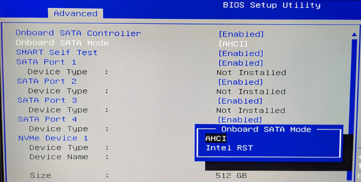 Modo del controlador SATA