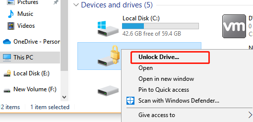 desbloquear bitlocker to go