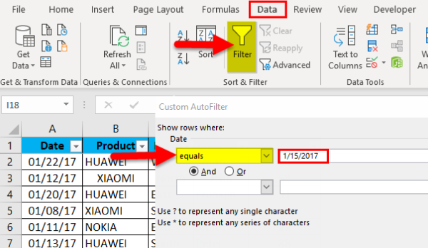 Datos > Filtro Filtrar la primera columna por el repetido en Excel