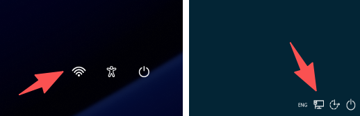 estado de red de la pantalla de inicio de sesión