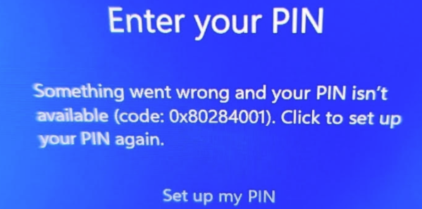 PIN algo salió mal