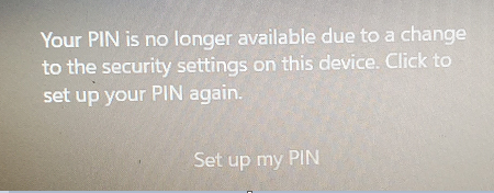 El PIN de Windows Hello ya no está disponible